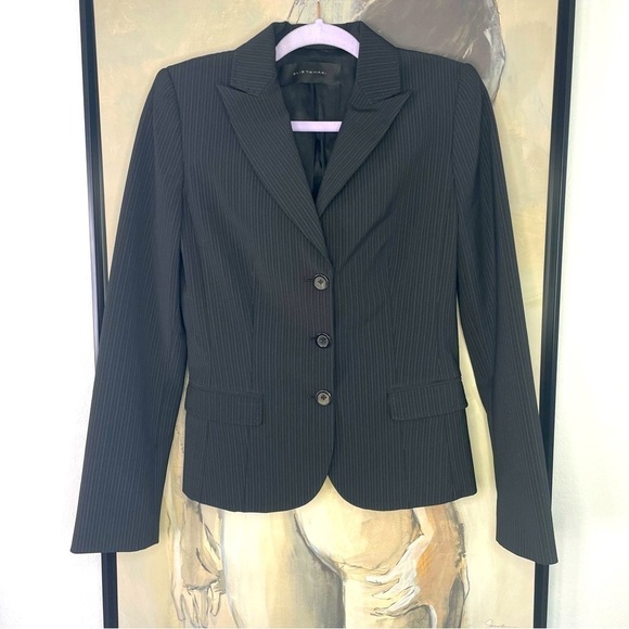 Elie Tahari Black & White Pinstriped Blazer - Picture 1 of 7